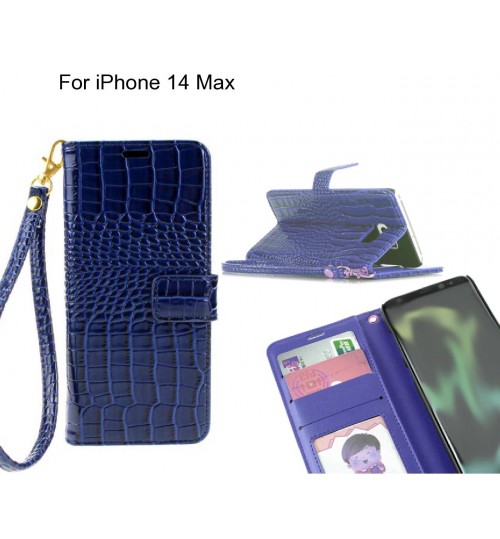 iPhone 14 Plus case Croco wallet Leather case