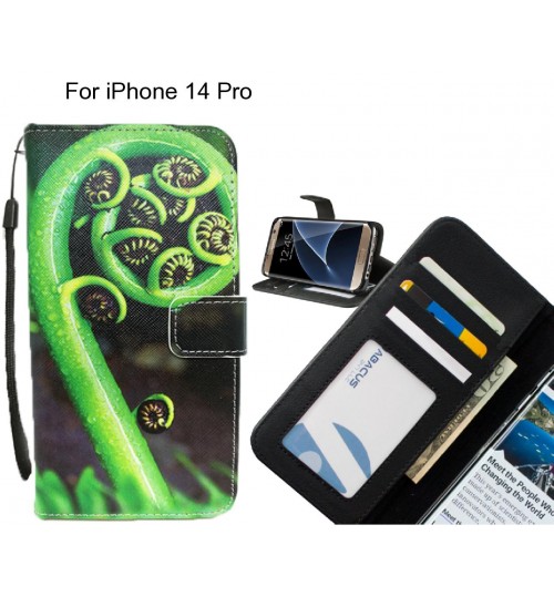 iPhone 14 Pro case 3 card leather wallet case printed ID