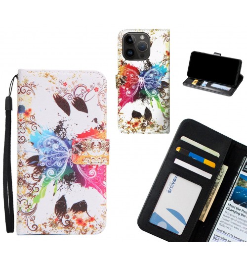 iPhone 14 Pro case 3 card leather wallet case printed ID