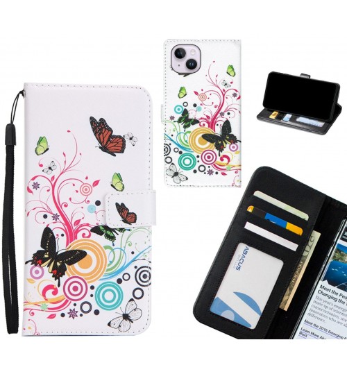 iPhone 14 Plus case 3 card leather wallet case printed ID