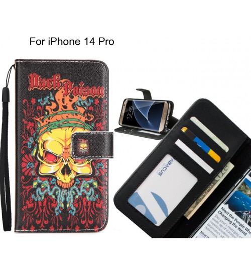 iPhone 14 Pro case 3 card leather wallet case printed ID