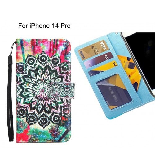 iPhone 14 Pro case 3 card leather wallet case printed ID