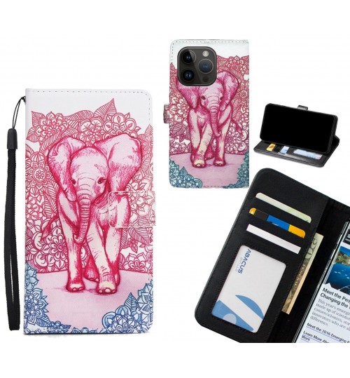 iPhone 14 Pro case 3 card leather wallet case printed ID