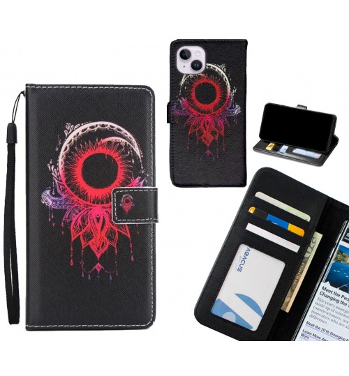 iPhone 14 Plus case 3 card leather wallet case printed ID