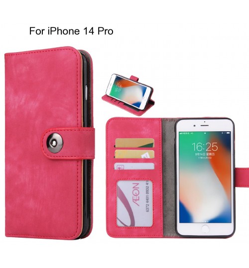 iPhone 14 Pro case retro leather wallet case