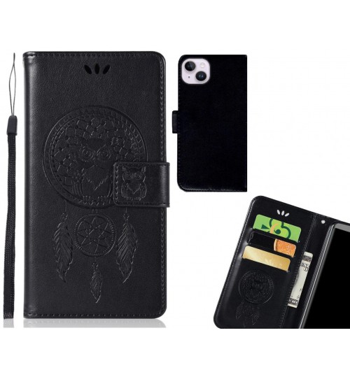 iPhone 14 Plus Case Embossed wallet case owl