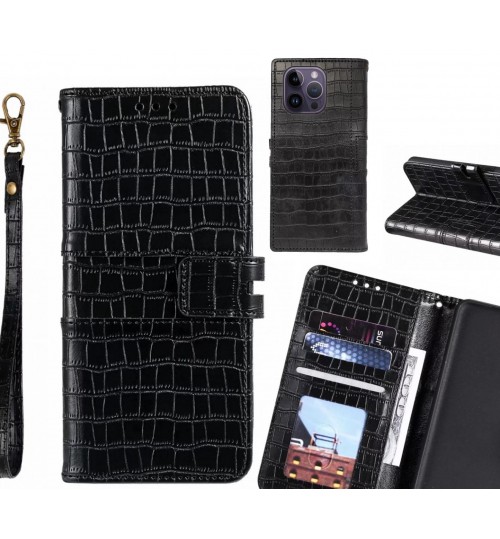 iPhone 14 Pro Max case croco wallet Leather case