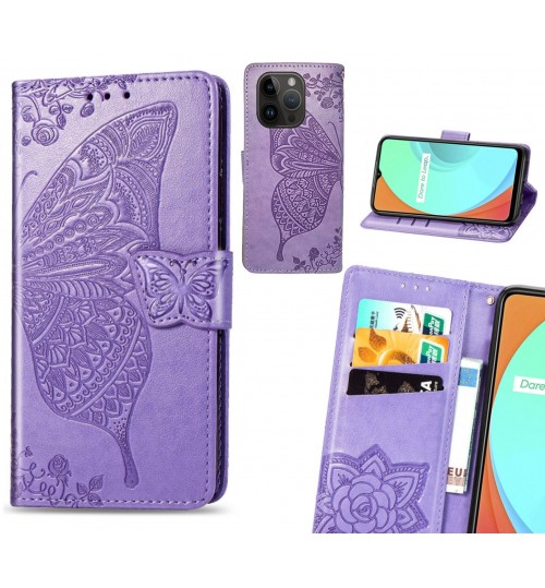 iPhone 14 Pro case Embossed Butterfly Wallet Leather Case