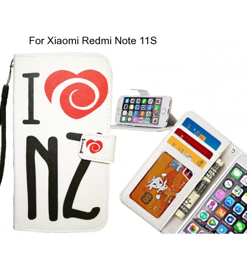 Xiaomi Redmi Note 11S case 3 card leather wallet case printed ID