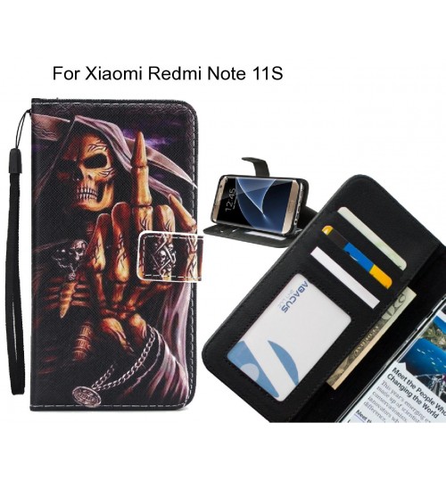 Xiaomi Redmi Note 11S case 3 card leather wallet case printed ID