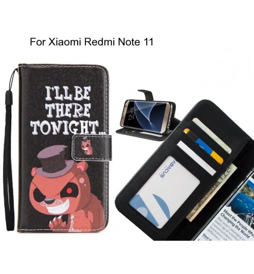 Xiaomi Redmi Note 11 case 3 card leather wallet case printed ID