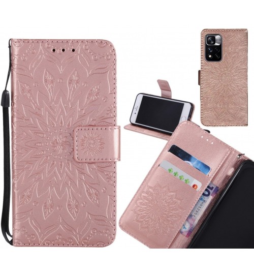 Xiaomi Redmi Note 11 Pro Case Leather Wallet case embossed sunflower pattern