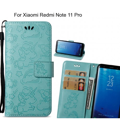 Xiaomi Redmi Note 11 Pro  Case Leather Wallet case embossed unicon pattern