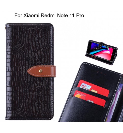 Xiaomi Redmi Note 11 Pro case croco pattern leather wallet case