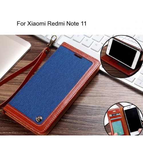 Xiaomi Redmi Note 11 Case Wallet Denim Leather Case