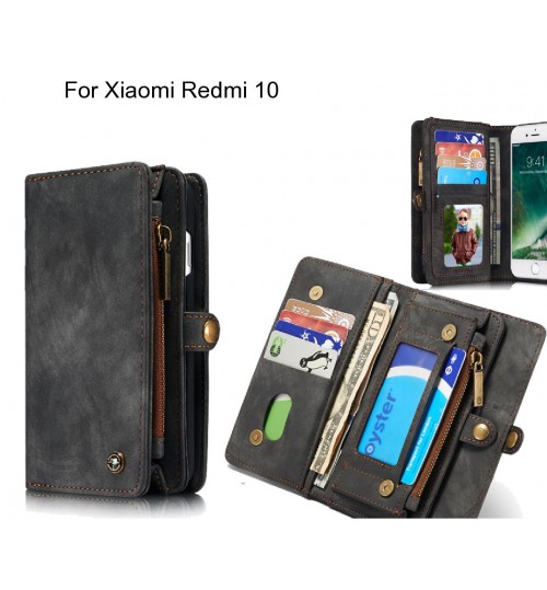 Xiaomi Redmi 10 Case Retro leather case multi cards