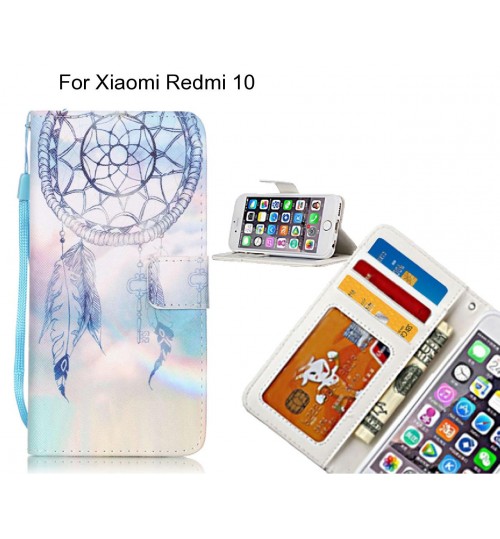 Xiaomi Redmi 10 case 3 card leather wallet case printed ID