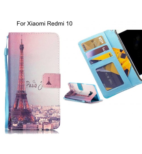 Xiaomi Redmi 10 case 3 card leather wallet case printed ID