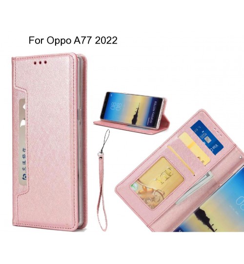 Oppo A77 2022 case Silk Texture Leather Wallet case