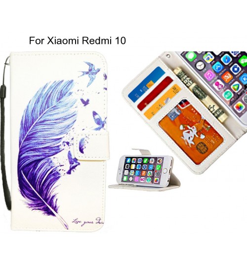 Xiaomi Redmi 10 case 3 card leather wallet case printed ID