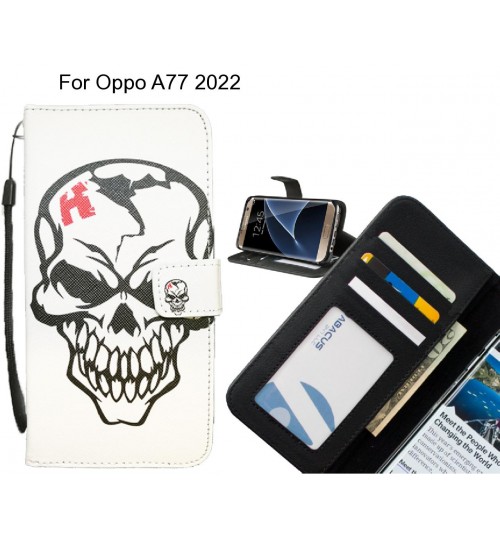 Oppo A77 2022 case 3 card leather wallet case printed ID