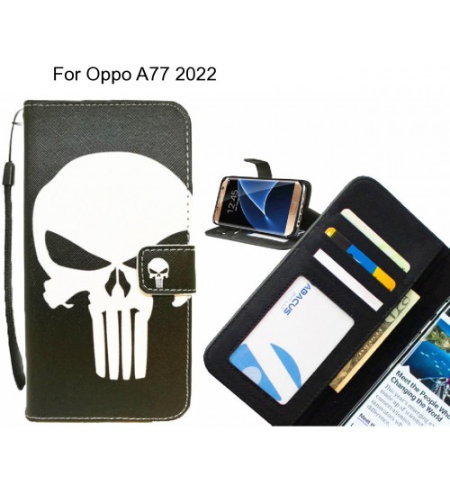 Oppo A77 2022 case 3 card leather wallet case printed ID