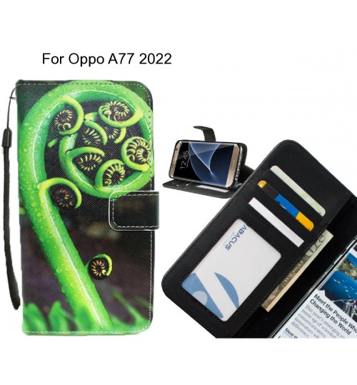 Oppo A77 2022 case 3 card leather wallet case printed ID