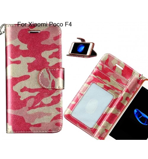 Xiaomi Poco F4 case camouflage leather wallet case cover