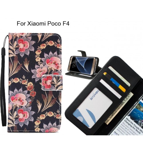 Xiaomi Poco F4 case 3 card leather wallet case printed ID