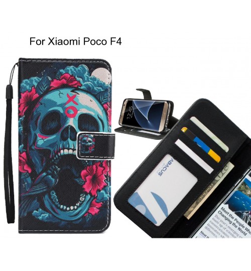 Xiaomi Poco F4 case 3 card leather wallet case printed ID