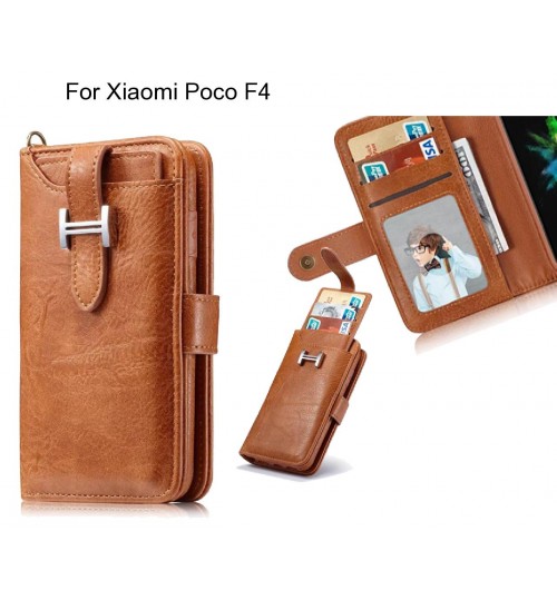 Xiaomi Poco F4 Case Retro leather case multi cards cash pocket