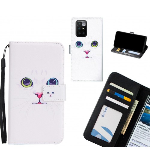 Xiaomi Redmi 10 case 3 card leather wallet case printed ID