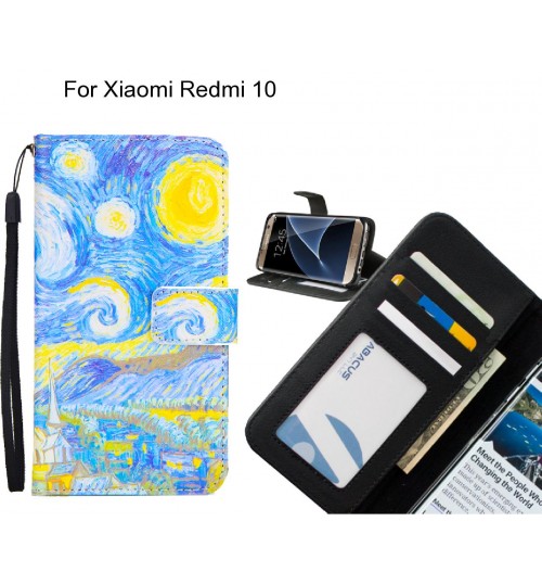 Xiaomi Redmi 10 case 3 card leather wallet case printed ID