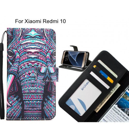 Xiaomi Redmi 10 case 3 card leather wallet case printed ID