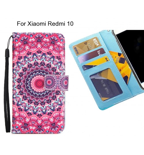 Xiaomi Redmi 10 case 3 card leather wallet case printed ID