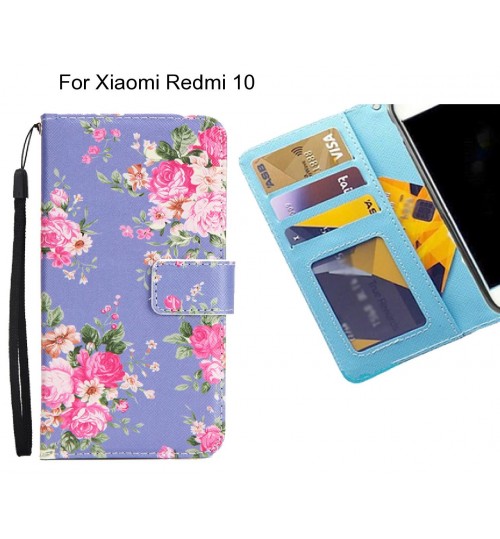 Xiaomi Redmi 10 case 3 card leather wallet case printed ID