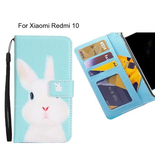 Xiaomi Redmi 10 case 3 card leather wallet case printed ID