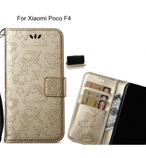 Xiaomi Poco F4  Case Leather Wallet case embossed unicon pattern