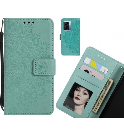 Oppo A77 2022 Case mandala embossed leather wallet case