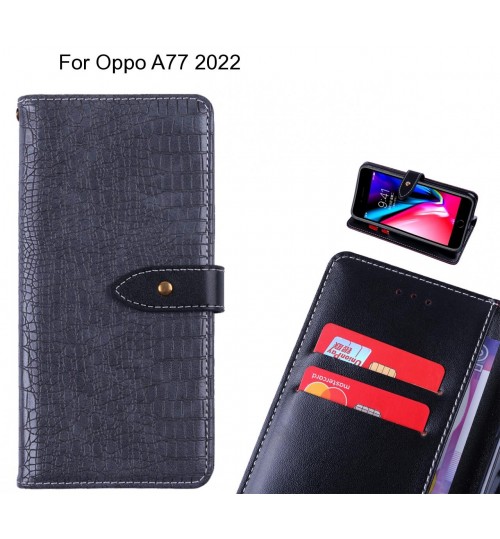 Oppo A77 2022 case croco pattern leather wallet case