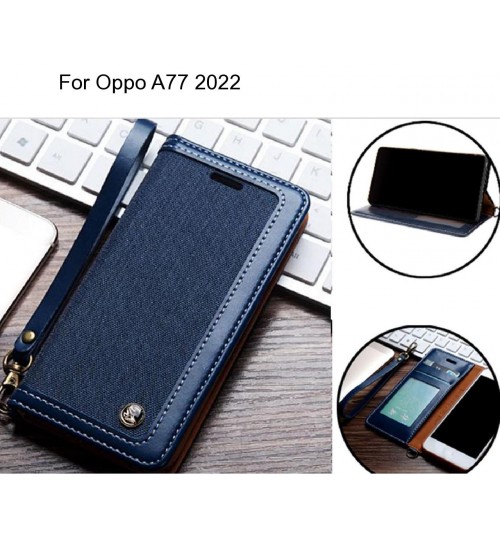 Oppo A77 2022 Case Wallet Denim Leather Case