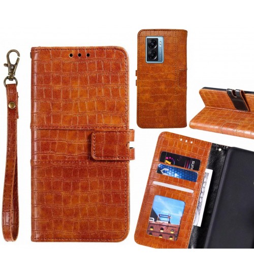 Oppo A77 2022 case croco wallet Leather case