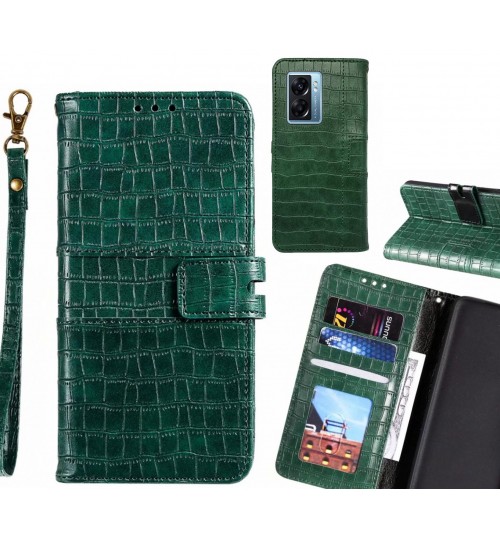 Oppo A77 2022 case croco wallet Leather case