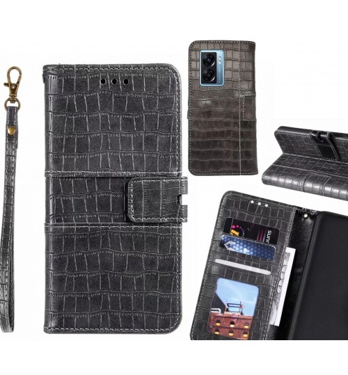 Oppo A77 2022 case croco wallet Leather case