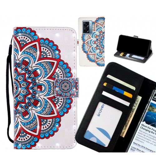 Oppo A77 2022 Case Leather Wallet Case 3D Pattern Printed