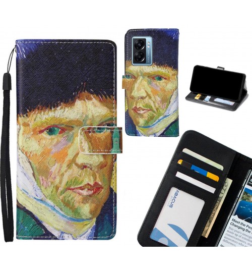 Oppo A77 2022 case leather wallet case van gogh painting