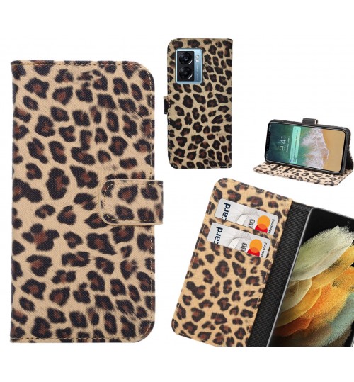 Oppo A77 2022 Case  Leopard Leather Flip Wallet Case