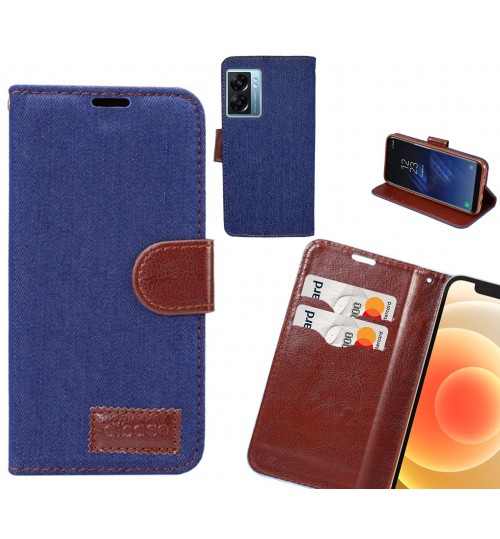 Oppo A77 2022 Case Wallet Case Denim Leather Case