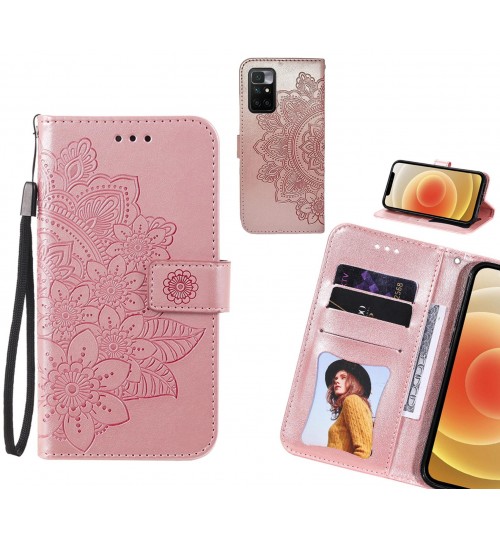 Xiaomi Redmi 10 Case Embossed Floral Leather Wallet case