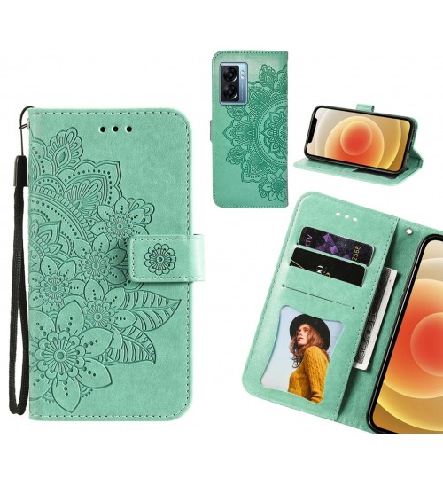 Oppo A77 2022 Case Embossed Floral Leather Wallet case